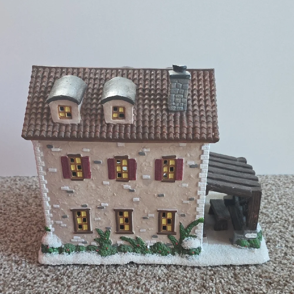 St. Nicholas Square Winter Winery - Festive Village House with Brown Roof
